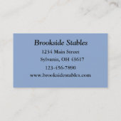 Carte de visite d'équitation (Dos)