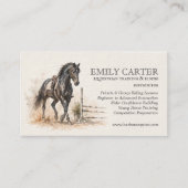 Carte de visite d'équitation d'entraînement équest (Devant)