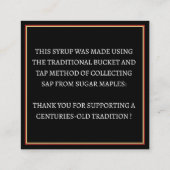 Carte de visite d'érable or rouge et noir (Dos)