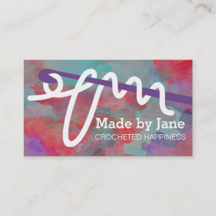 Carte de visite dérangé de fil de crochet de