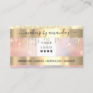Carte De Visite Dérive d'or Rose de maquillage professionnel