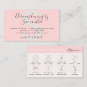 Carte De Visite Dermaplanage rose beige post-soins (Devant / Derrière)