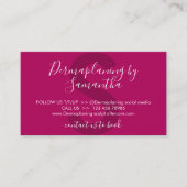 Carte De Visite Dermaplanage rose foncé après l'enseignement post- (Devant)