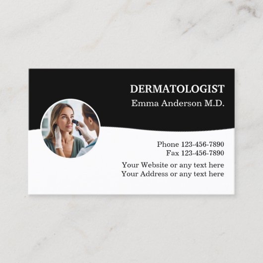Carte De Visite Dermatologist Medical Business Cards Design (Devant)
