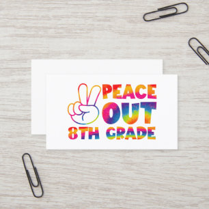 Carte De Visite Dernier jour de huitième année Tie Dye Peace Out 8