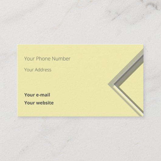 Carte De Visite Dernières formes triangulaires géométriques jaunes (Dos)