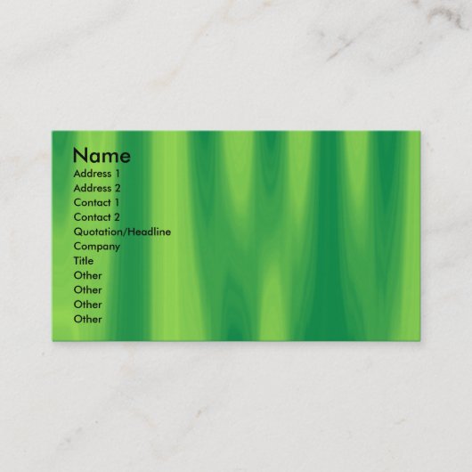 Carte De Visite Derrière le rideau vert (Devant)