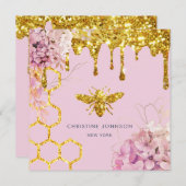 carte de visite des abeilles et fleurs (Devant / Derrière)