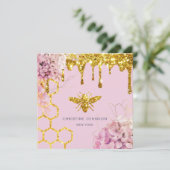 carte de visite des abeilles et fleurs (Debout devant)