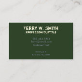 Carte de visite des ambulances de l'armée (Dos)