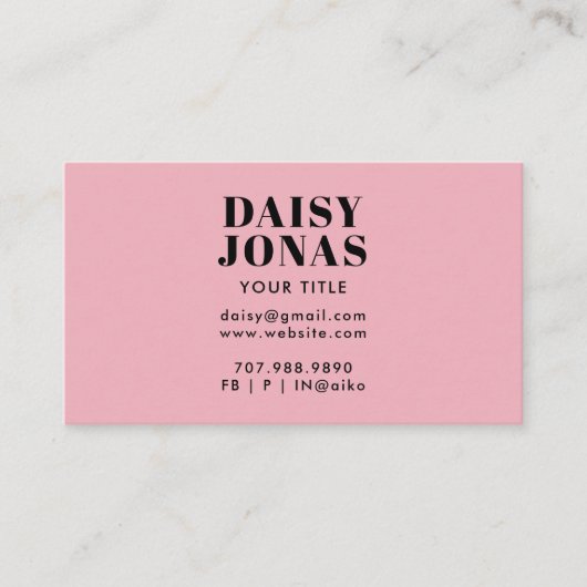 Carte de visite des années 70 Abstrait rose (Devant)