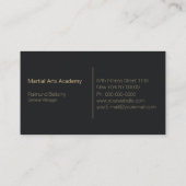 Carte de visite des arts martiaux (Dos)