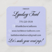 Carte de visite des ballons de combat personnalisé (Dos)