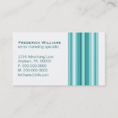 Carte de visite des barres exécutives, Turquoise (Dos)