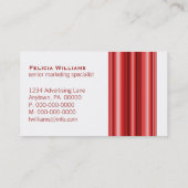 Carte de visite des bars exécutifs, rouge foncé (Dos)