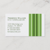 Carte de visite des bars exécutifs, vert (Dos)