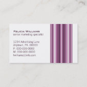 Carte de visite des bars exécutifs, Violet (Dos)