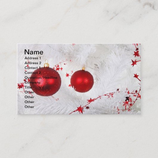 Carte de visite des Baubles de Noël (Devant)