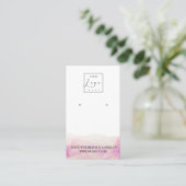 Carte de visite des boucles d'oreilles rose Peony (Debout devant)