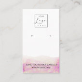 Carte de visite des boucles d'oreilles rose Peony (Devant)