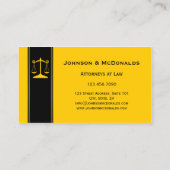 Carte de visite des bureaux de droit Ocher Black G (Dos)
