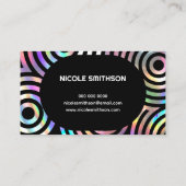 carte de visite des cercles abstraits faux hologra (Dos)
