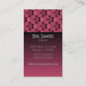 Carte de visite des cercles funk rétro, Magenta (Dos)