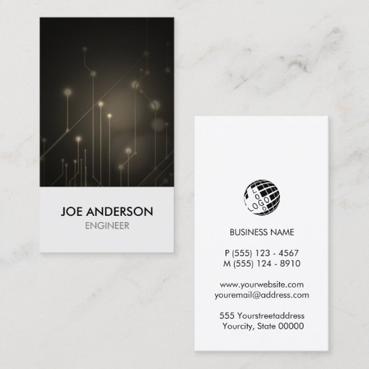 Carte de visite des circuits électroniques de l'in (Devant / Derrière)