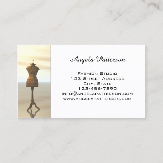 Carte de visite des classes de couture de mode (Dos)
