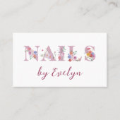 Carte de visite des clous de lettres florales (Devant)