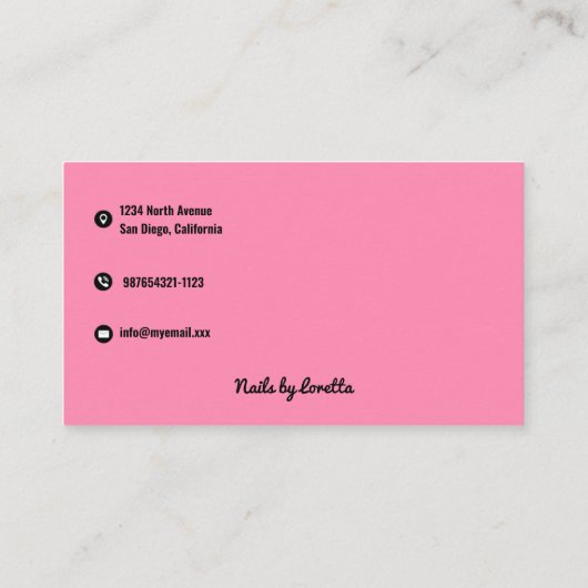 Carte de visite des clous de Parties scintillant r (Dos)