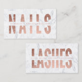 Carte De Visite Des clous modernes coupés en marbre d'or rose (Devant / Derrière)