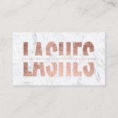 Carte De Visite Des clous modernes coupés en marbre d'or rose (Dos)