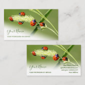 Carte De Visite Des coccinelles de chance positives pour le bien-ê (Devant / Derrière)