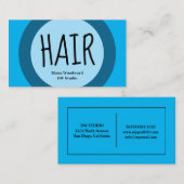 Carte de visite des coiffeurs bleus (Devant / Derrière)