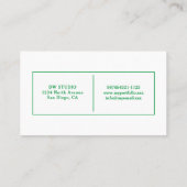 Carte de visite des coiffeurs verts (Dos)