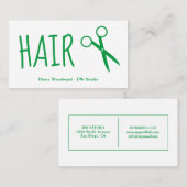 Carte de visite des coiffeurs verts (Devant / Derrière)