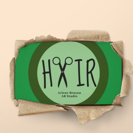 Carte de visite des coiffeurs verts