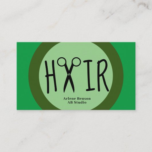 Carte de visite des coiffeurs verts (Devant)