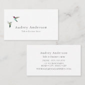 Carte de visite des colibris d'Anna (Devant / Derrière)