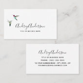 Carte de visite des colibris d'Anna (Devant / Derrière)