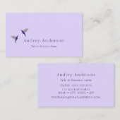 Carte de visite des colibris pourpres (Devant / Derrière)