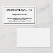 Carte de visite des conseils d'entreprise à clé fa (Devant / Derrière)