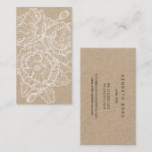 Carte De Visite Des coquelicots de fleurs Lineares blancs sur du p (Devant / Derrière)