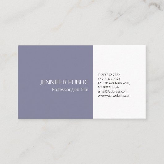 Carte De Visite Des couleurs épurées élégantes Moderne Professionn (Devant)