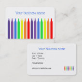 Carte De Visite Des crayons vifs, pour un artiste ou un enseignant (Devant / Derrière)