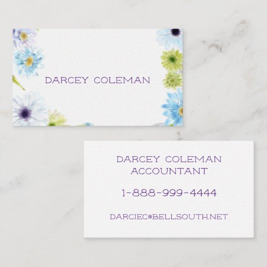 CARTE DE VISITE DES DATES SIMPLES (Devant / Derrière)