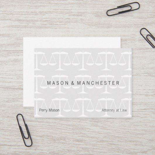 Carte De Visite Des échelles de justice blanches et blanches (Devant/Arrière en situation)