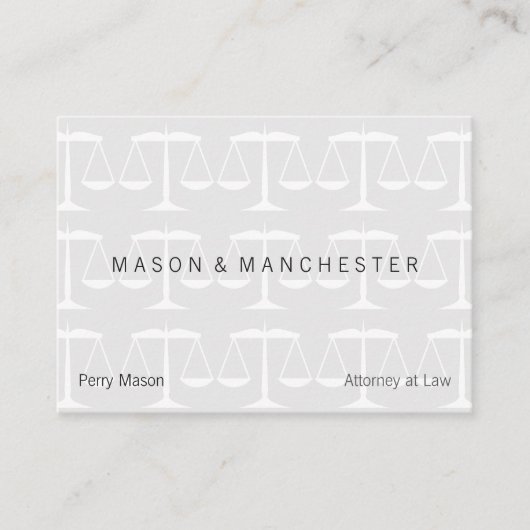 Carte De Visite Des échelles de justice blanches et blanches (Devant)