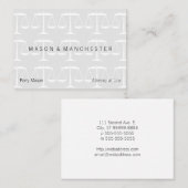 Carte De Visite Des échelles de justice blanches et blanches (Devant / Derrière)